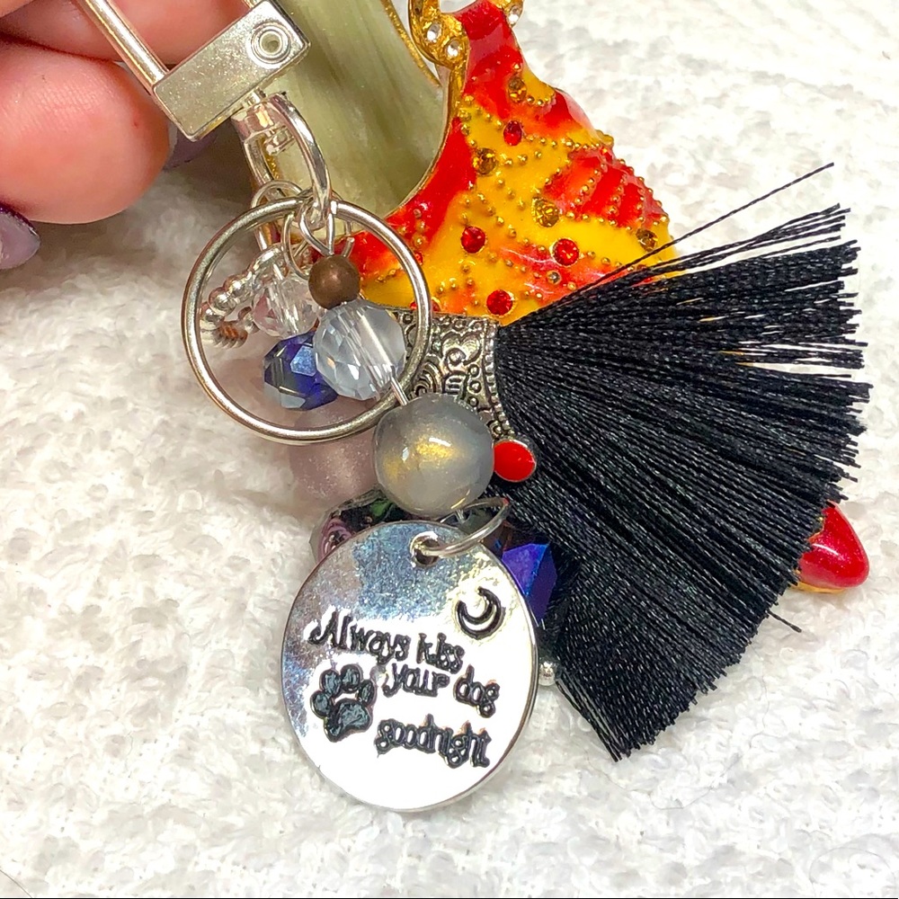 Always kiss your dog goodnight key chain,fob,zipper pull